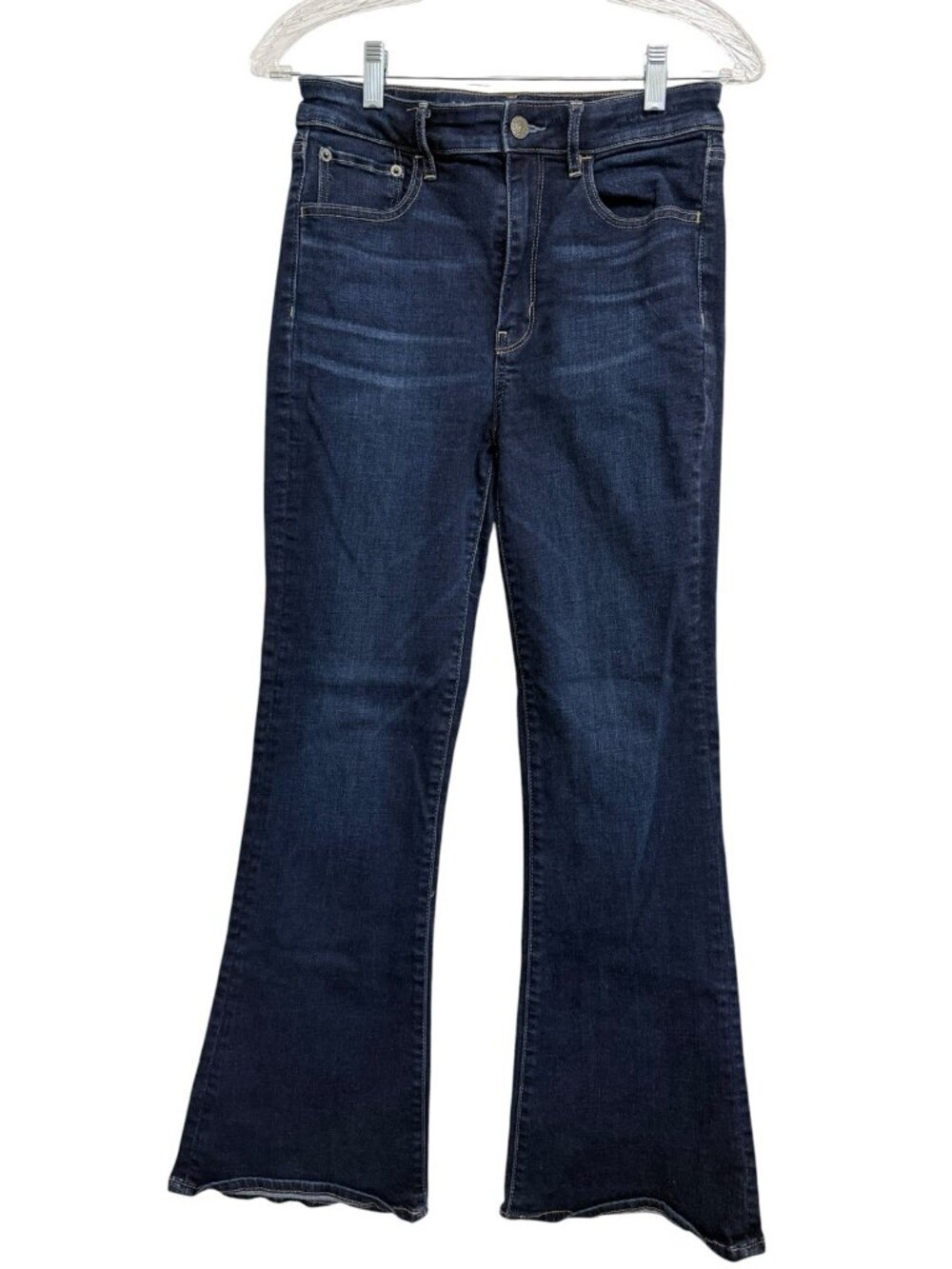 American Eagle Highest Rise Flare Jeans Size 6 Dark Wash Festival Western